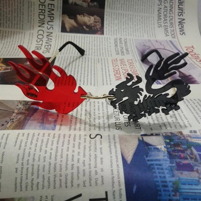 Fire Dragon Rimless Sunglasses