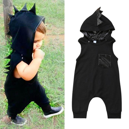 Black Dino Baby Romper