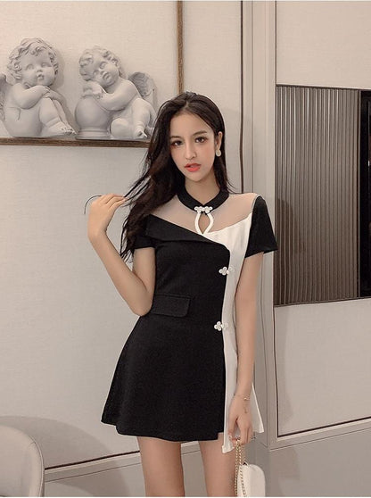 Mandarin Style Two Piece Dress Set