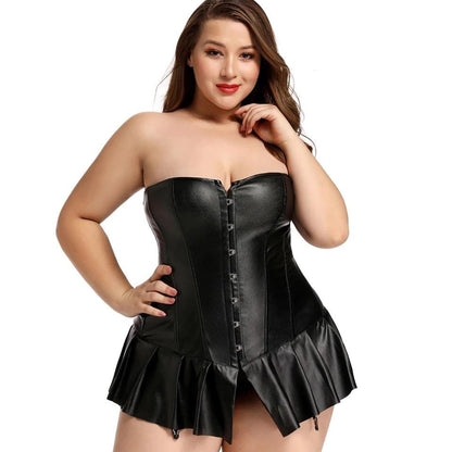 Faux Leather Totality Black Corset