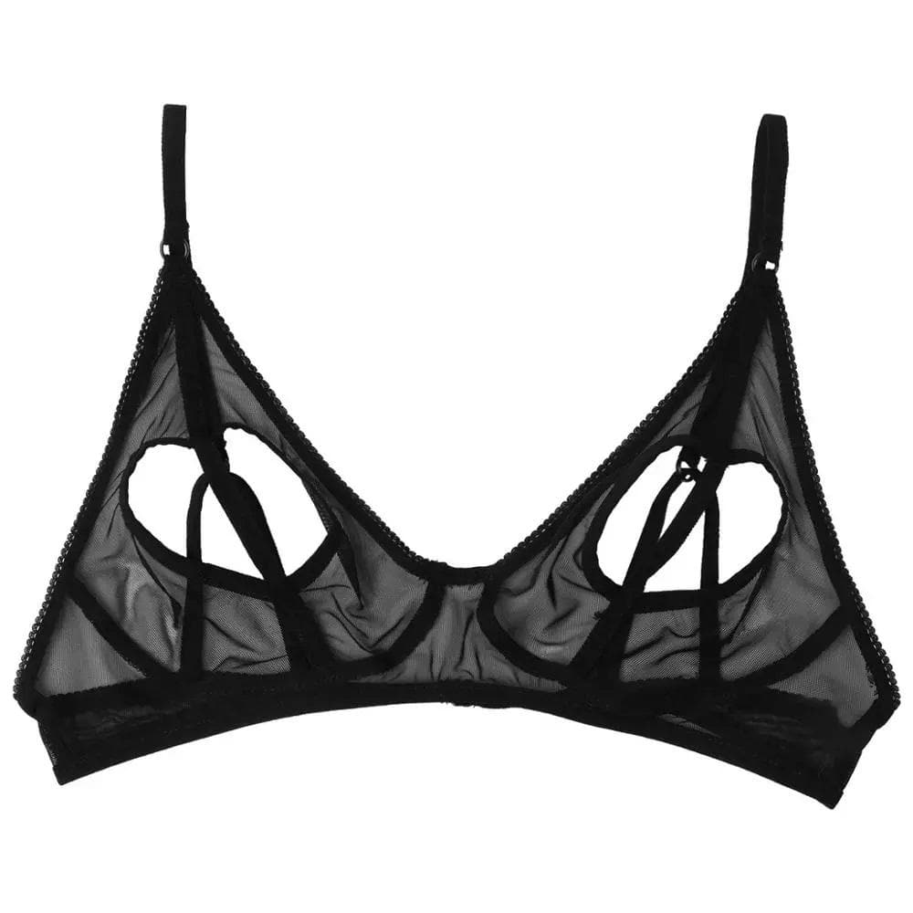 Sheer Open Heart Bra