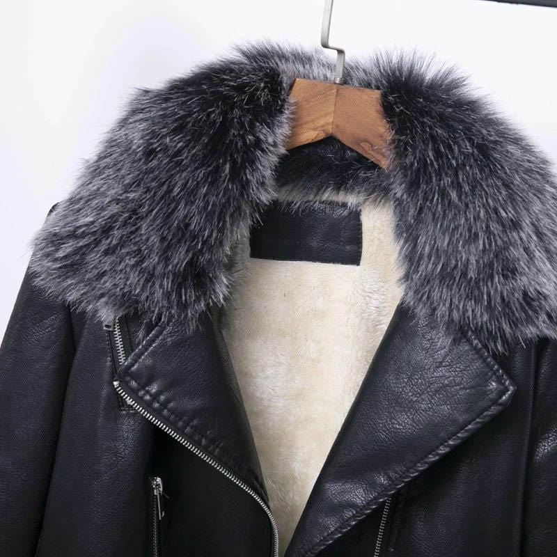 Faux Leather Winter Gothic Coat