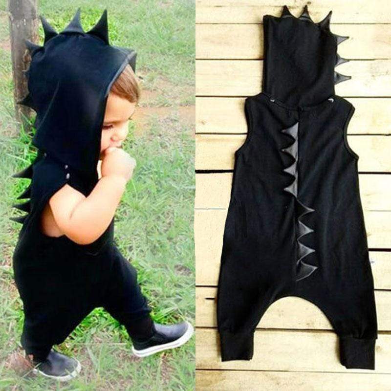 Black Dino Baby Romper