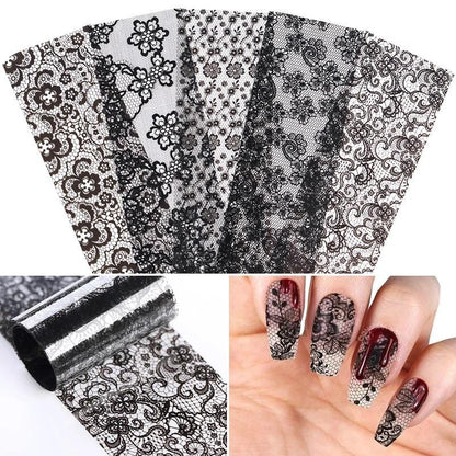 Black Lace Fashion Nail Stickers
