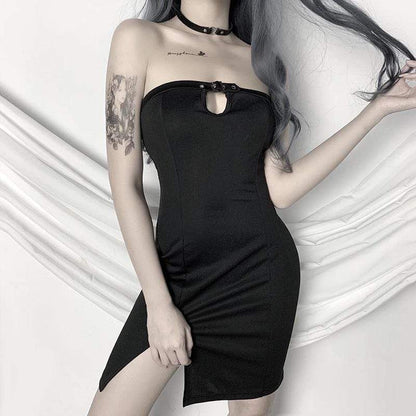 Midnight Buckle Up Dress