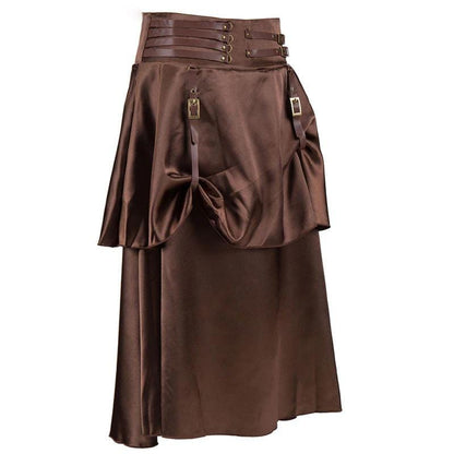 Steampunk Ruched Maxi Skirt