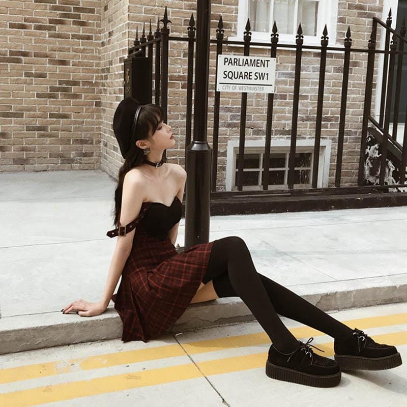Lolita Retro Plaid Dress