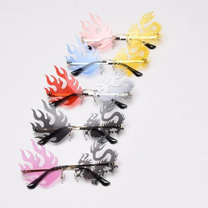 Fire Dragon Rimless Sunglasses
