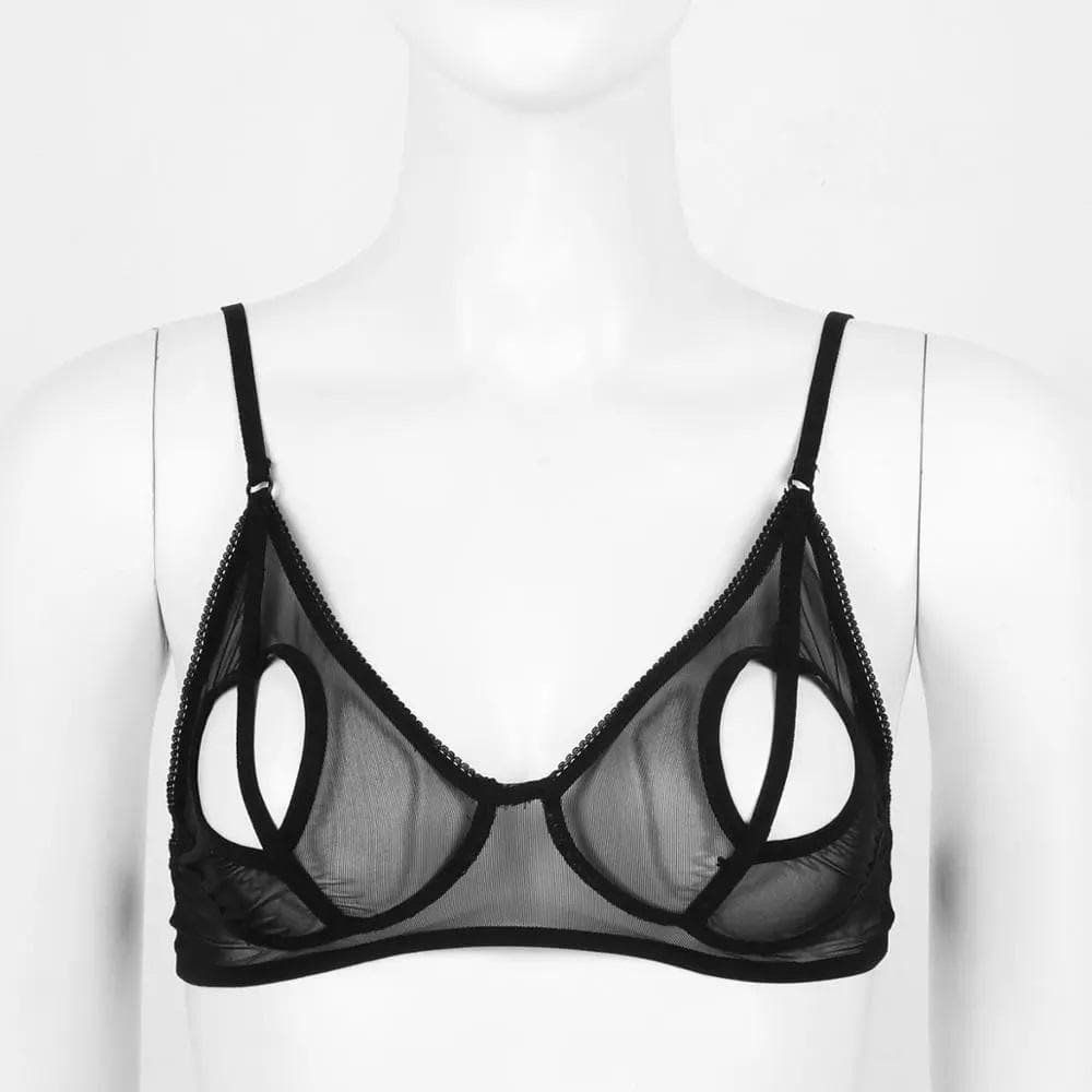 Sheer Open Heart Bra