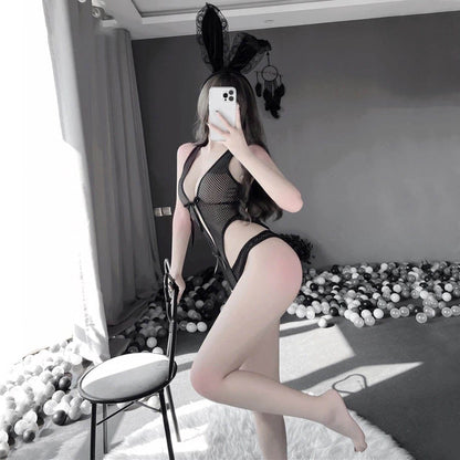 Black Bunny See Through Lingerie