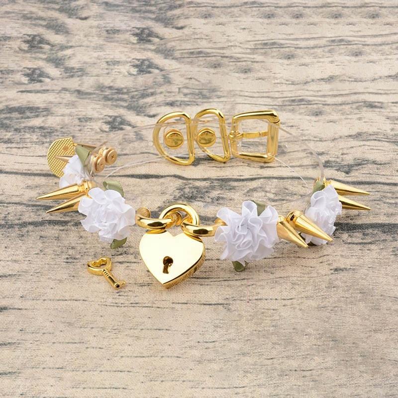 Lolita Floral Heart Lock Choker