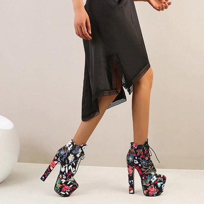 Gothic Punk Floral Boots