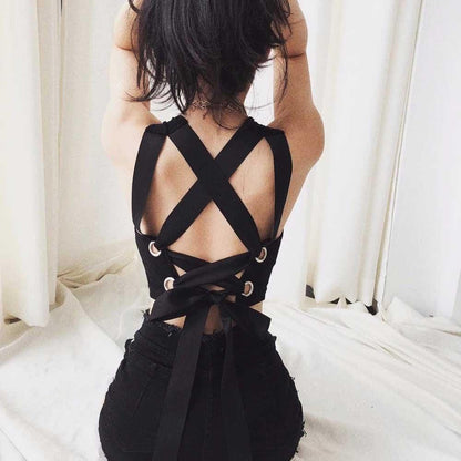 Mina Open Back Crop Top