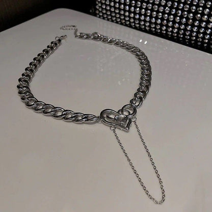 Layered Faux Pearl Heart Pendant Necklace