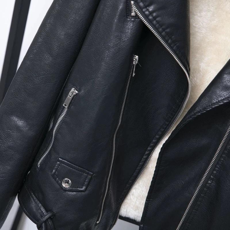 Faux Leather Winter Gothic Coat