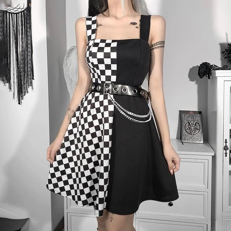 Two-Faced Plaid Sexy Dress
