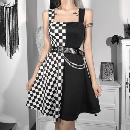 Two-Faced Plaid Sexy Dress