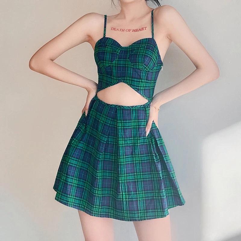 Yendy Plaid Mini Dress