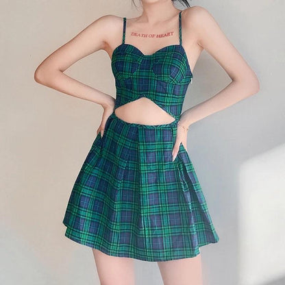 Yendy Plaid Mini Dress
