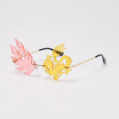 Fire Dragon Rimless Sunglasses