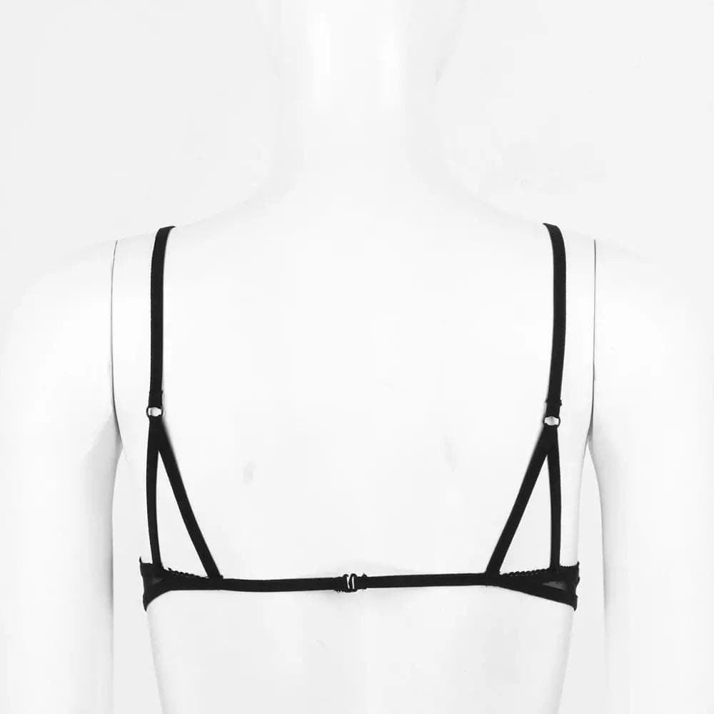 Sheer Open Heart Bra
