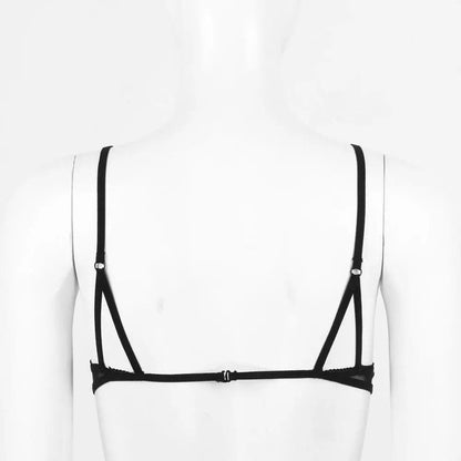 Sheer Open Heart Bra