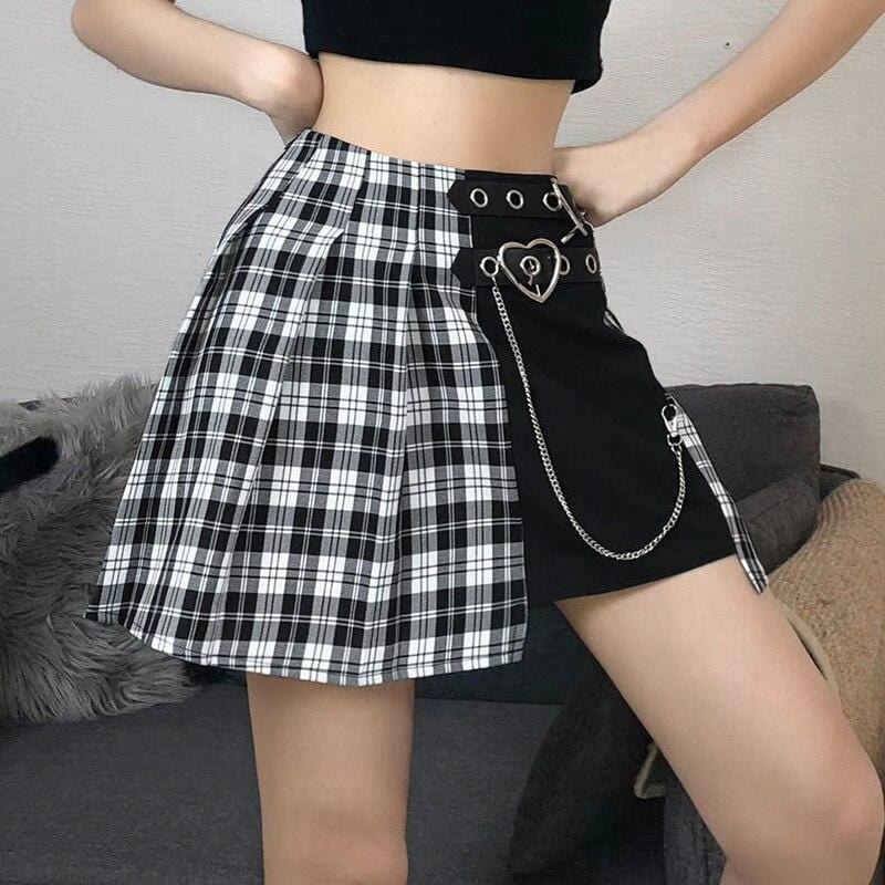 Crime Love Plaid Mini Skirt