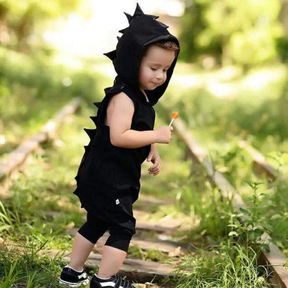 Black Dino Baby Romper