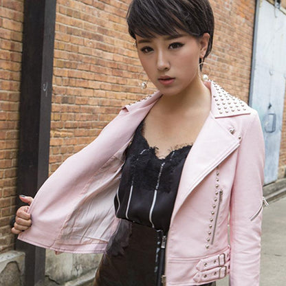 Fashionable Gothic Leather Motorcycle Jacket