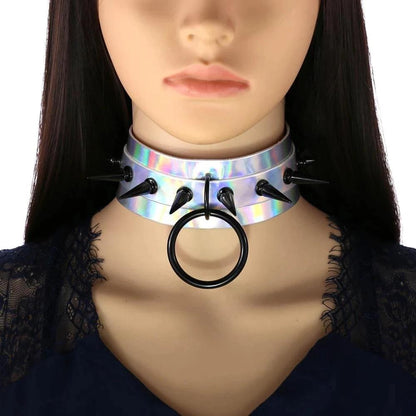 Sharpy Holographic Choker Necklace
