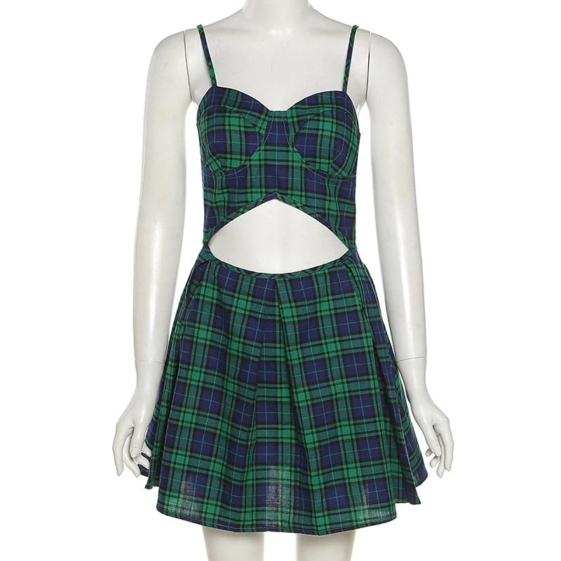 Yendy Plaid Mini Dress