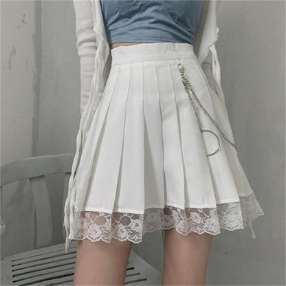 Ava Lace Pleated Mini Skirt