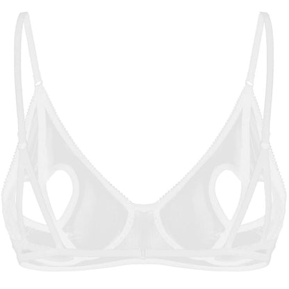 Sheer Open Heart Bra