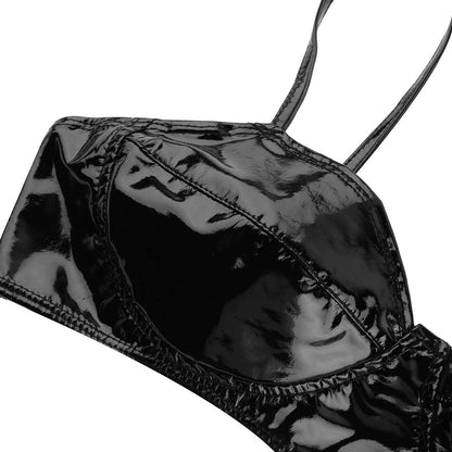 Faux Leather Night Chic Bra
