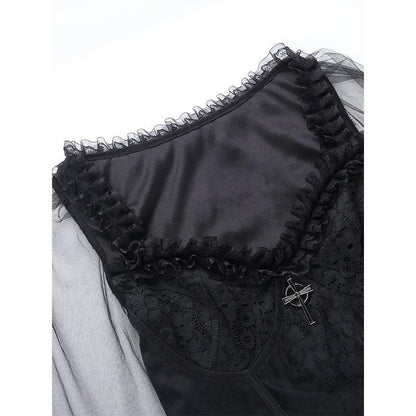 Dark Fairy Lace Crop Top