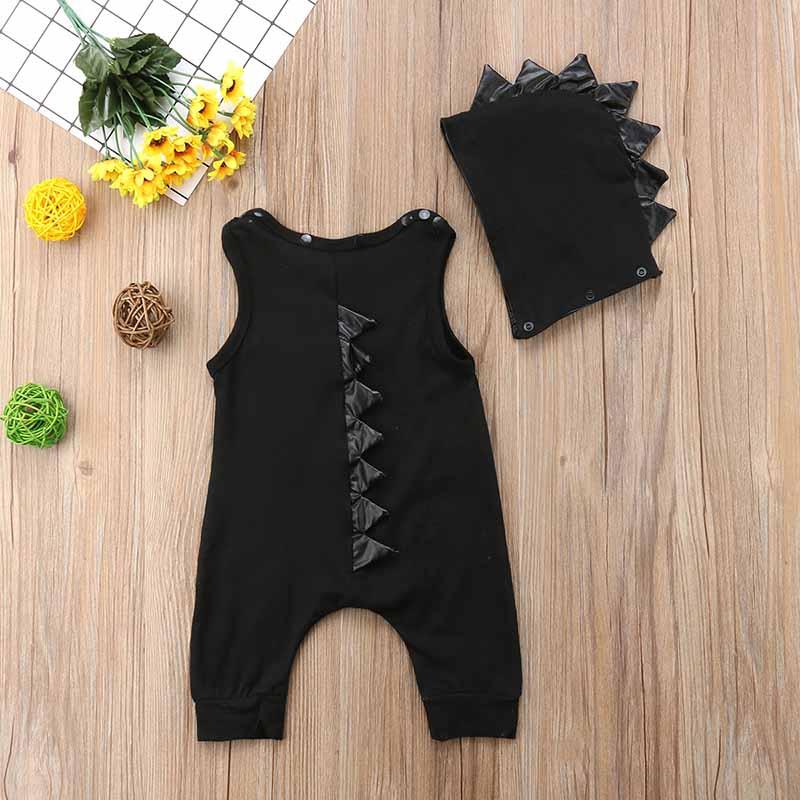Black Dino Baby Romper