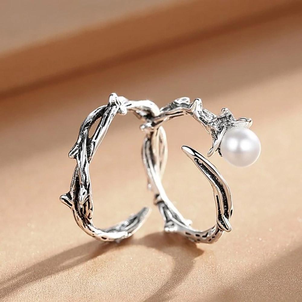 Rose & Pearl Thorn Rings