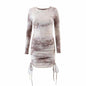 Dyed Double Drawstring Mini Dress
