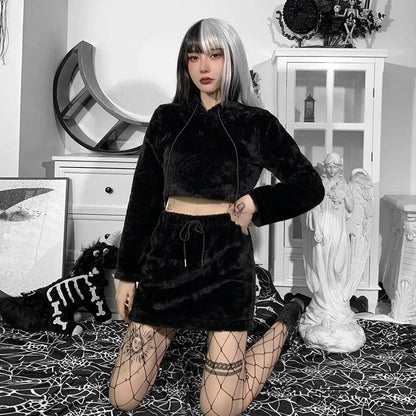 Nine Lives Hoodie And Mini Skirt