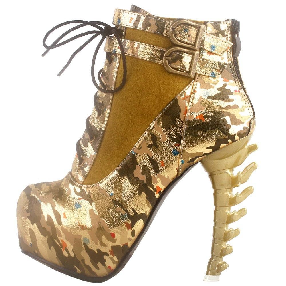 Gothic Punk Bone Heel Boots