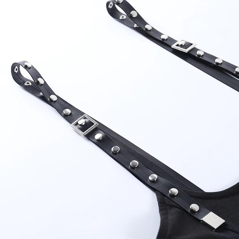 Gothic High Waist Suspender Skirt