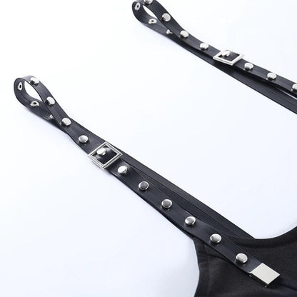 Gothic High Waist Suspender Skirt