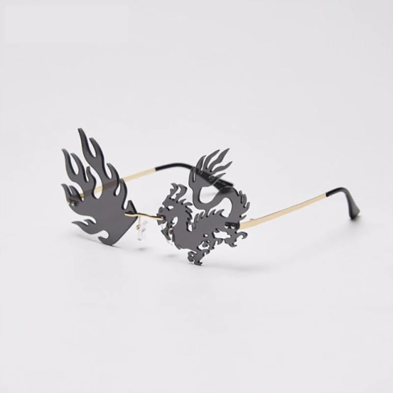 Fire Dragon Rimless Sunglasses