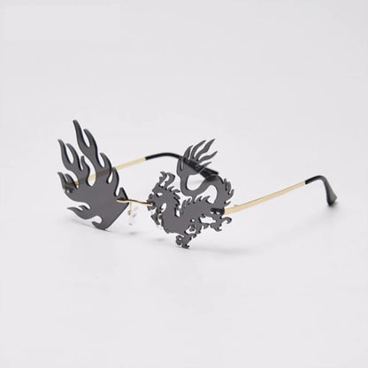 Fire Dragon Rimless Sunglasses