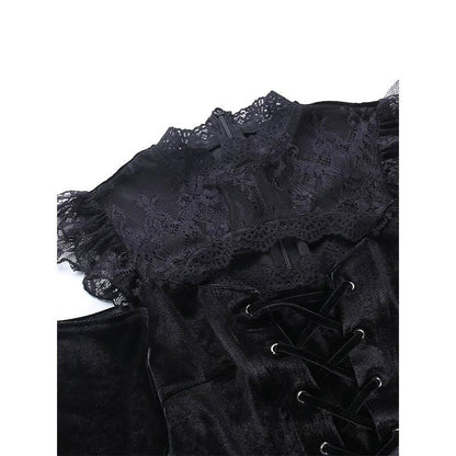 Lost Widow Lace Velvet Dress