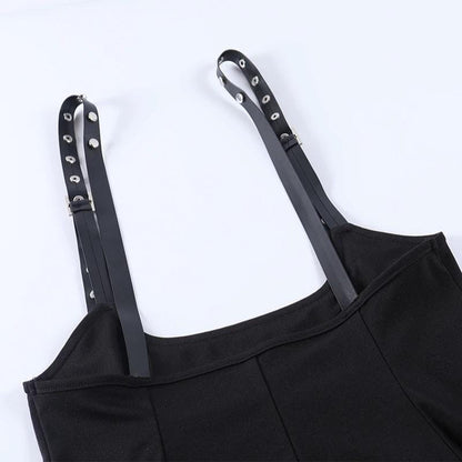 Gothic High Waist Suspender Skirt