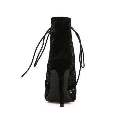 Gal Gothic Black Mesh Heels
