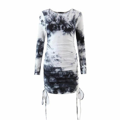 Dyed Double Drawstring Mini Dress