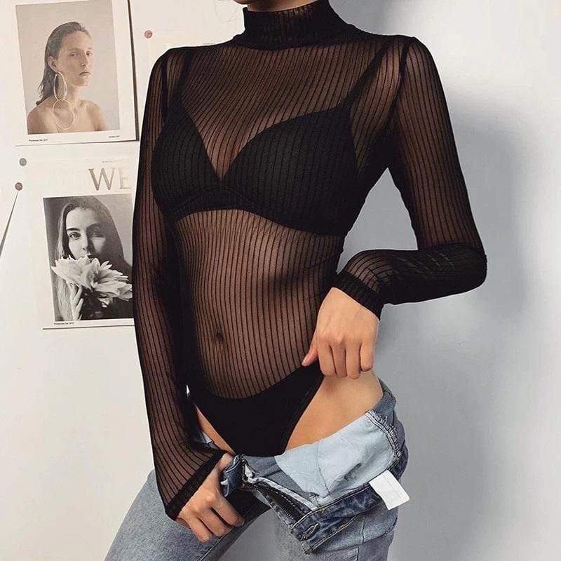 Midnight Pleaser Sexy Black Bodysuit