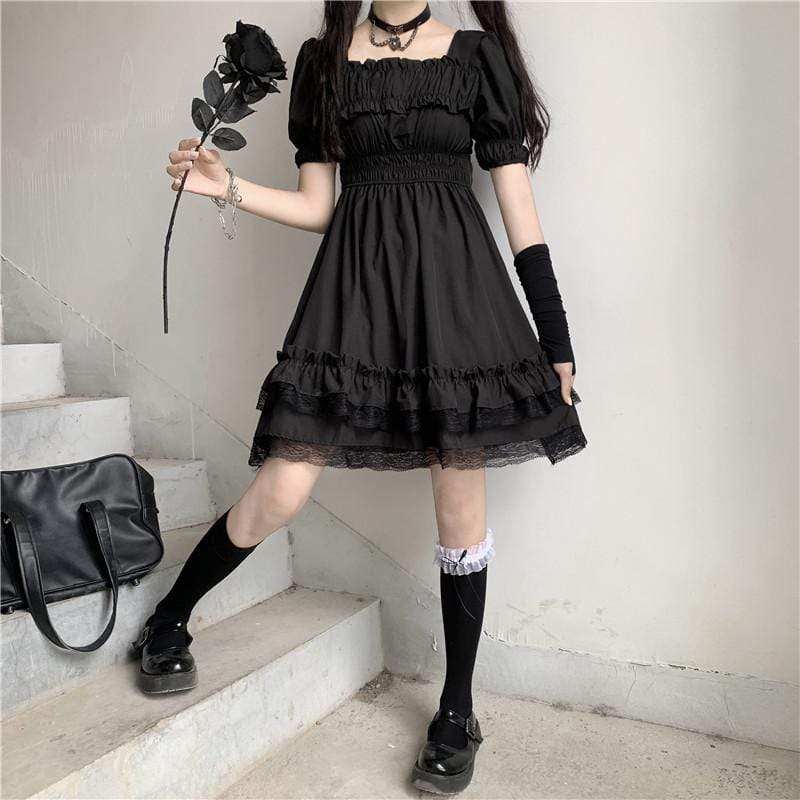 Ruffles Dark Gothic  Dress
